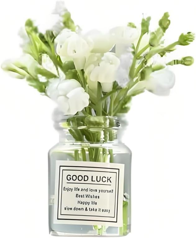1:6 Scale Miniature Flowers in Vase Set for Dollhouse Displays, Realistic Tiny Floral Arrangements for Train Platforms, Fairy Gardens and Micro Landscapes (A-1)