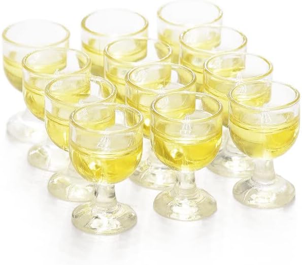 Odoria 1/12 Miniature Wine Glasses 12Pcs Dollhouse Decoration Accessories, White Wine