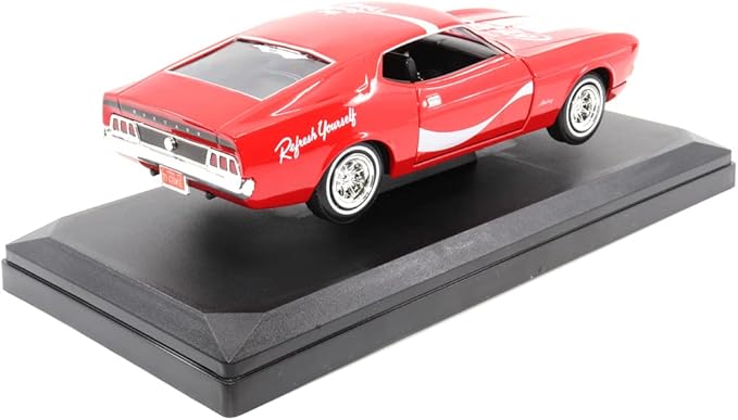 Motor city classics Coca-Cola Diecast Collectible | 1971 Ford Mustang Sportsroof | 1:24 Diecast Scale Model 424071 | Officially Licensed Coca-Cola Diecast