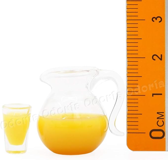 Odoria 1/12 Miniature Orange Juice Pitcher Dollhouse Decoration Accessories