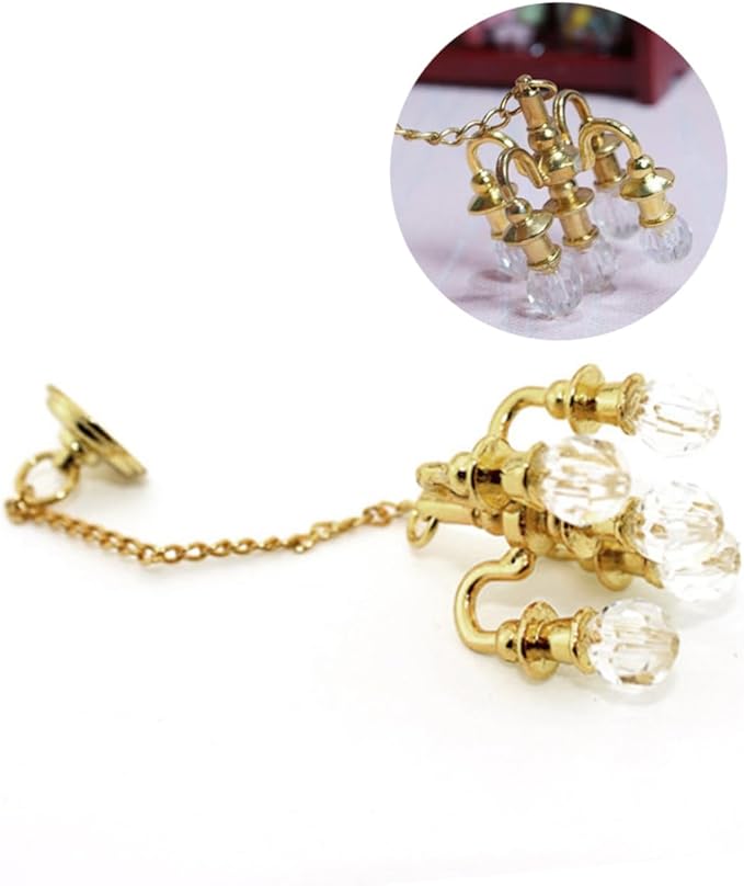 Boys and Girls-Friendly Mini Chandelier Ornaments 1:12 Scale Playing House Toy DIY Accessories