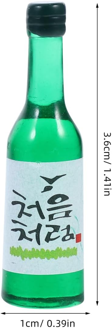 Totority Mini Korean Rice Wine Bottles Realistic Simulated Soju Bottles with Cork for Dollhouse Mini House D Cor Photo Props and Desktop Decoration
