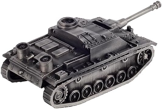 1:72 German Stug III Ausf.G Assault Gun Tank All-Metal die-Casting Model Military Model Furniture for Display (Silver)