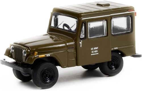 1970 DJ-5 Dark Olive Green U.S. Army Battalion 64" Release 1 1/64 Diecast Model Car by Greenlight 61010 C