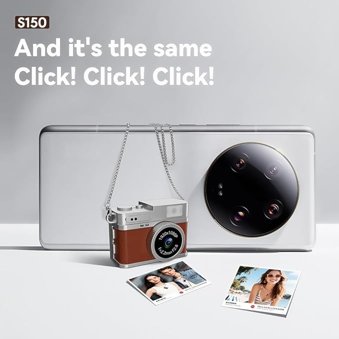 Retro Mini Digital Video Keychain Camera Small bodycam 1080P HD Video Go Cam 0.96" IPS Screen 4 Colors Type-C Pro17g 8GB Pocket Video Recorder for Travel Recording Gifts for Girls Stocking Stuffers