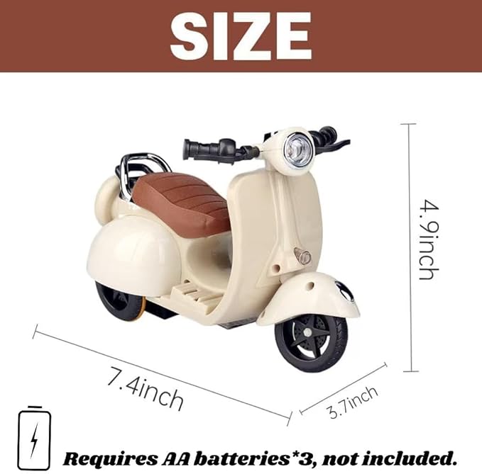 Scooter Toy for Labubu Toy with Light and Music, 360° Rotate Mini Motorcycle for Labubu, Cute Have a Seat for Labubu Accessories, Interactive Toys Desktop Decor for Doll, Battery Not Included (Blue)