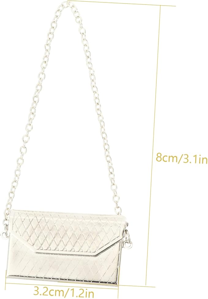 Toyvian 2pcs Dollhouse Metal Bag Doll Handbags Miniature Handbag Mini Metal Handbag Mini Doll House Model Accessories Handbag Bjd Dollhouse Bag Ladies Wallet Little Things Backpack Miss