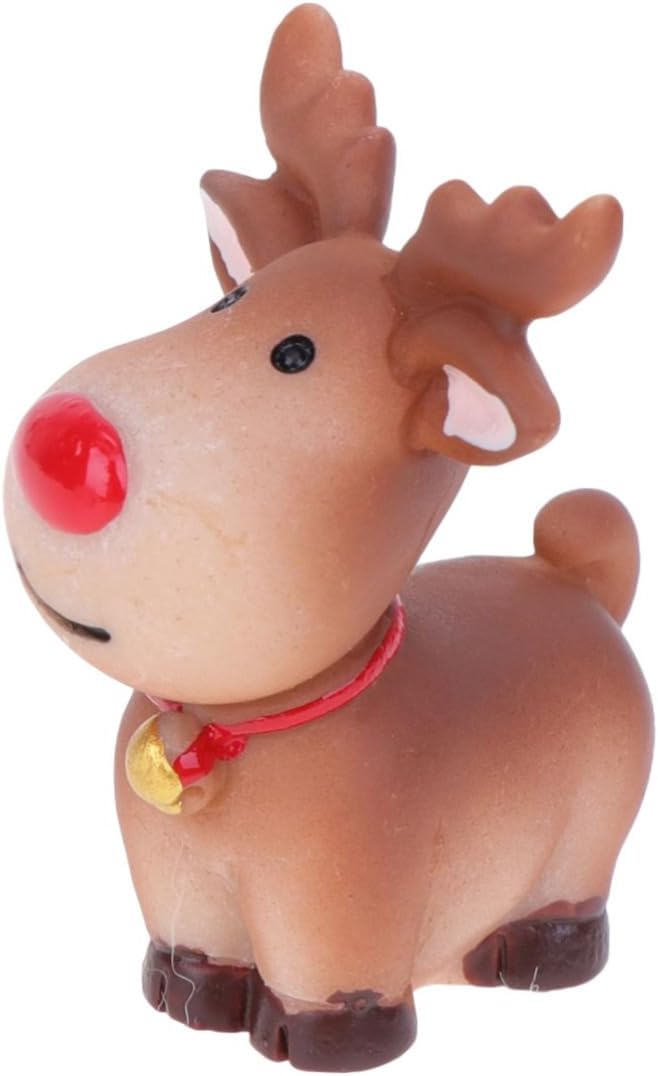 ARTIBETTER 15 Pcs Christmas Decor Christmas Miniature Deer Figurines Holiday Reindeer Figurines Elk Desktop Adornment Mini Deer Decorations Cartoon Crafts