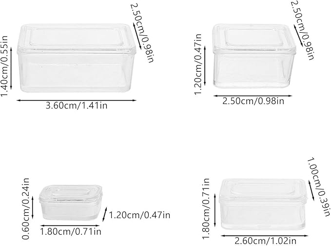 4pcs Dollhouse Food Storage Box 1/12 Scale Dollhouse Bento Box Plastic Kitchen Ornament for DIY Making Mini House Accessories Transparent