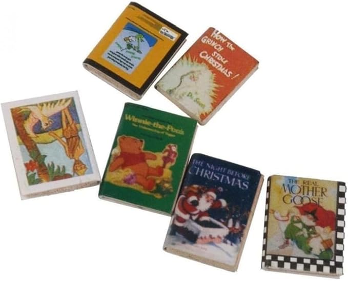 6Pcs Mini Books, 1:12 Dollhouse Miniature Ornament, Book Model Colorful Dolls Books, Pocket Art Dollhouse Accessories
