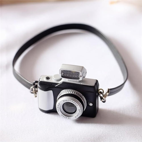 1Pc Black 1:4 Scale Mini Camera Prop Ornament Vintage Camera Model,Vintage Camera Prop,Miniature Camera,Prop Camera,Miniature Digital Camera Mini Decoration Accessories,Dollhouse Accessories(1x1.57IN)