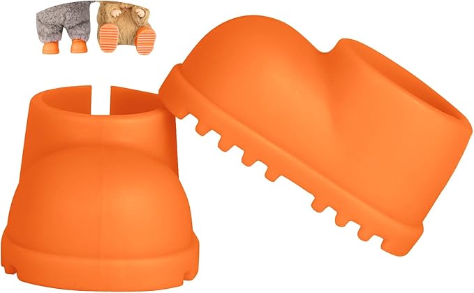 sunla Doll Shoes for 17cm Doll, Cute Mini Shoes Accessories for 17cm Dolls Sitting Standing Series, Silicone Doll Rain Shoes Boots(1 Pair Orange)