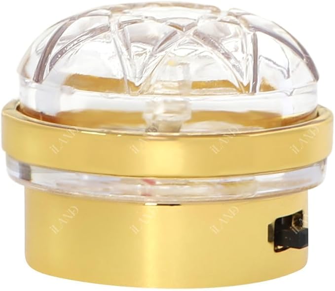 iLAND 1:12 Scale Accessories of Dollhouse Lights, Classic Miniature Lamp for Dollhouse Decoration, Elegant Celestial Gold Ceiling Lamp w/Battery