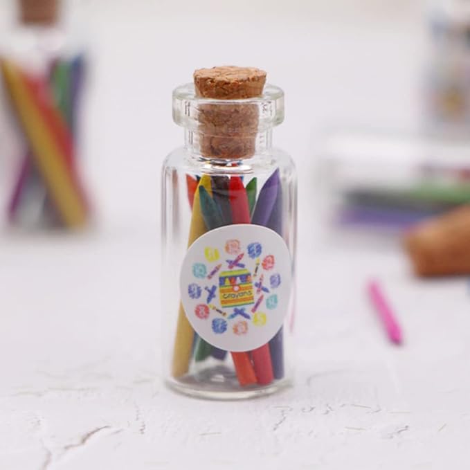 ARTIBETTER 3 Set Dollhouse Crayons Mini Brands Foodie Miniature Bottled Crayons Mini Verse Make It Food Miniatures House Bottled Plastic Cosplay School Supplies Ob11