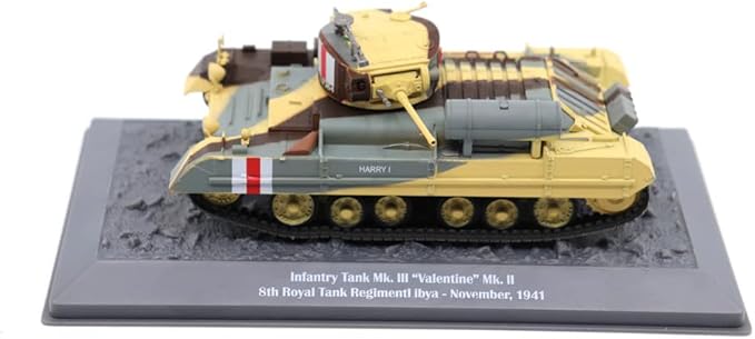 Motor city classics 1:43 Scale Military Diecast Collectible | Infantry Tank MK.III 'Valentine MK.II 8th Royal Tank Regimentl Libya November 1941 | Militaria Diecast Model 23192-41