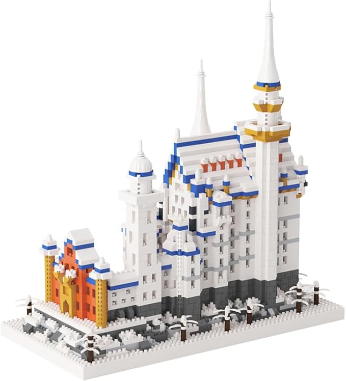 Kadablk Famous Architecture Model,Micro Blocks Building Sets,Germany Swan Stone Castle, 2800+ PCS Mini Bricks Building Blocks, Gift for Adults and Teens