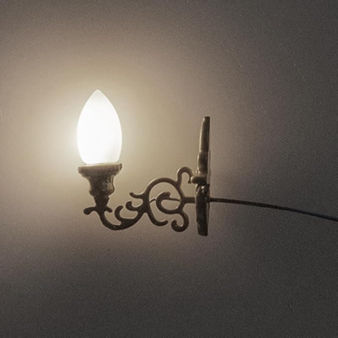 4pcs Dollhouse Wall Light Miniatures Battery Wall Lights Miniature Stuff Lamppost Model Dollhouse LED Light Miniature Wall Lamp Miniature Decor Simulation Wall Lamp Mini Lights Abs