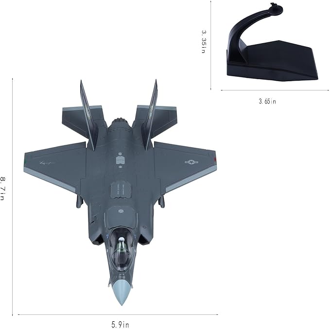 F-35B Lightning ⅡFighter Jet Model-1/72 Scale Lockheed Martin BF01 Steath Metal Aircraft Models for Collector, Aviation Enthusiast-Premium Collectiable with Display Stand
