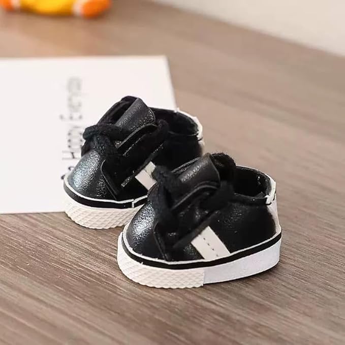 Compatible with Labubu Doll Shoes for 17cm Doll,Shoes Used for Labubu Accessories(YD-Black)