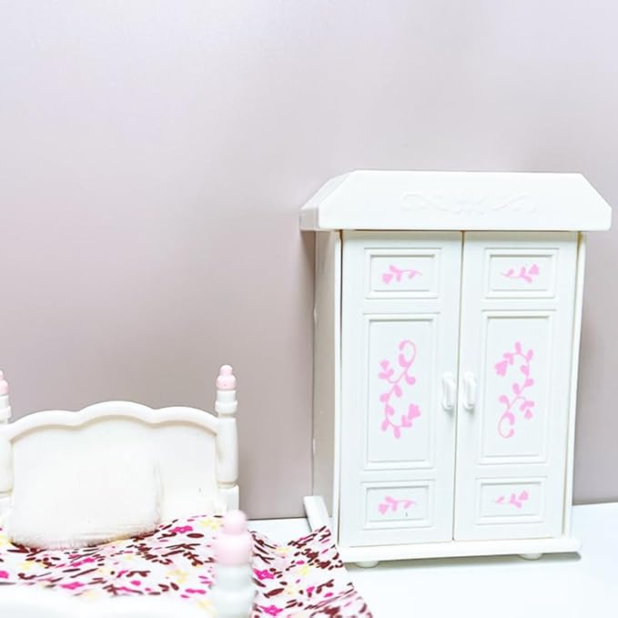 Miniature Bedroom Cabinet Set for Dollhouse Decor Mini Furniture for Boys and Girls Realistic Miniature Toy