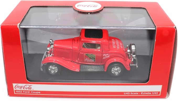 Motor city classics Coca-Cola Diecast Collectible | 1932 Ford Coupe Fountain Service | 1:43 Diecast Scale Model 443030 | Officially Licensed Coca-Cola Diecast