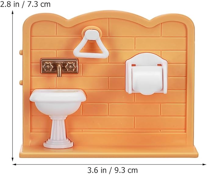 Wakauto 1:12 Scale Dollhouse Bathroom Furniture Set - Miniature Bathtub, Sink & Cabinet with Realistic Details for Adult Collectors and Creative Play, DIY Adornments and Display