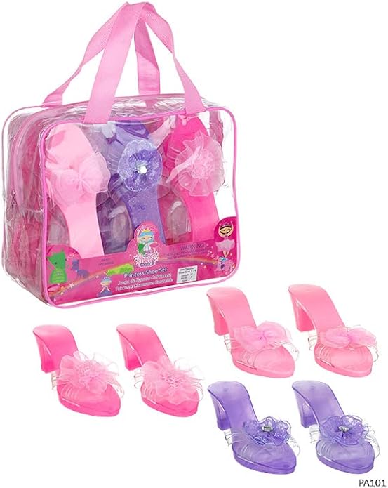 3 Pack Dress Up Kids Royalty Heels - Pretend Play High Heels for Kids, Princess Play Dress Shoes - Toddler Size 7-10