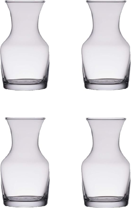 6.5 oz Mini Wine Decanters Set of 4 - Elegant Single Serving Glass Carafes for Portion Control and Tasting (6PCS-6.5OZ)