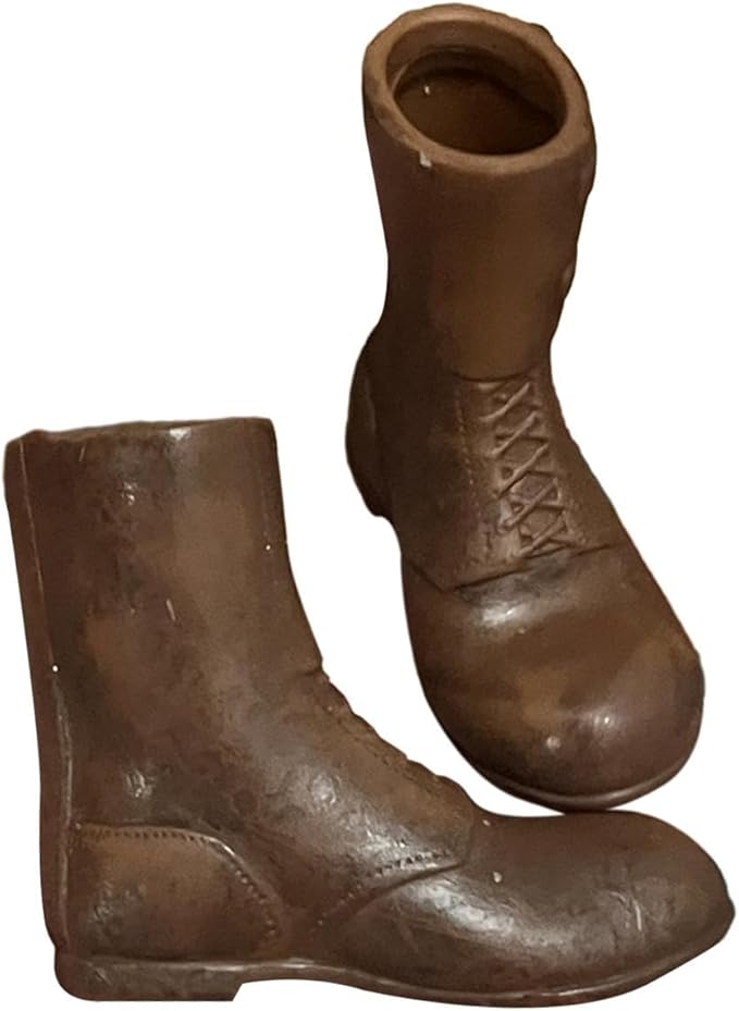 1:6 Scale Doll Accessories - Round Toe Work Boot for 12inch Figures, Brown