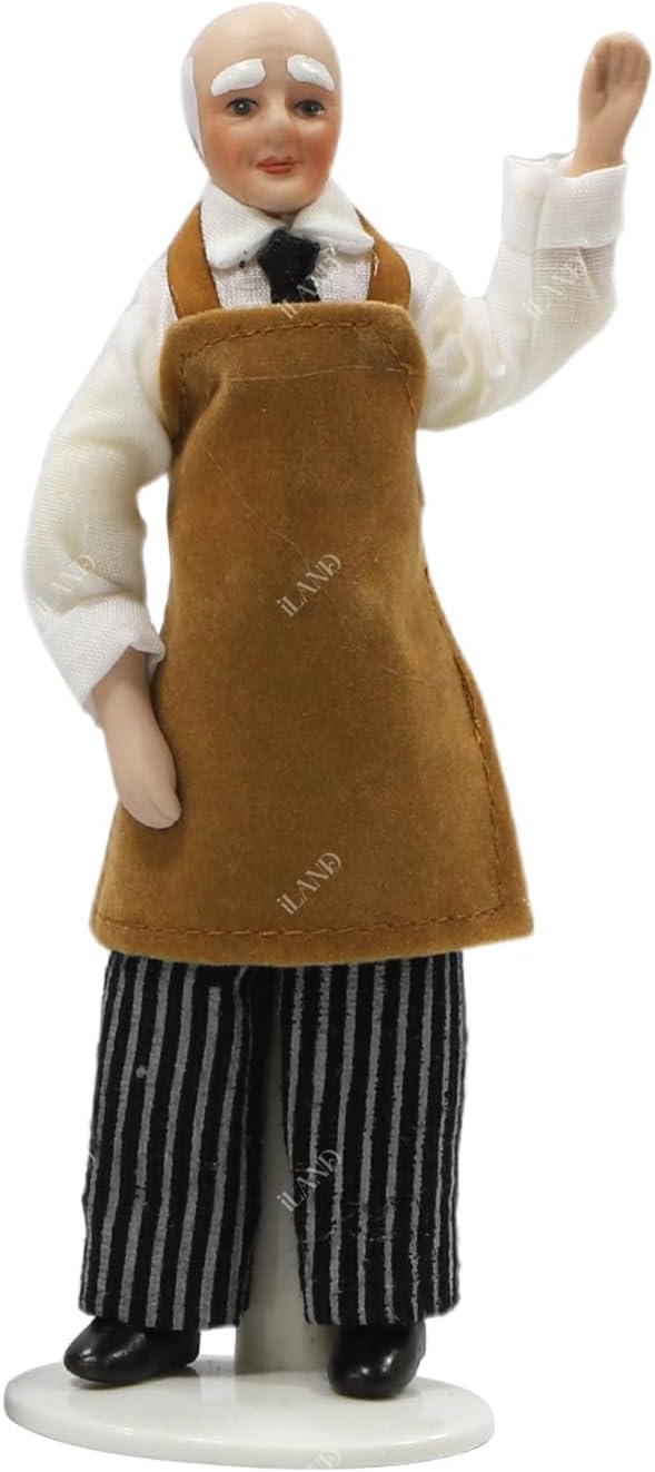 iland Dollhouse People for 1 12 Scale Accessories Miniature 6 inch Dolls for Doll House Little People Figures Mini Dollhouse Family Set Porcelain Action Figures Cute Realistic