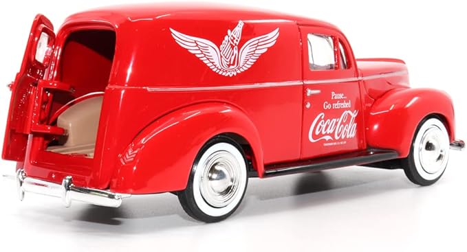Motor city classics Coca-Cola Diecast Collectible | 1940 Ford Delivery Van with Cooler | 1:24 Diecast Scale Model 424195 | Officially Licensed Coca-Cola Diecast