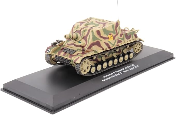 Motor city classics 1:43 Scale Military Diecast Collectible | Sturmpanzer IV Brummbar (Sd. kfz. 166) - Sturmpanzerabteilung 217, France - August 1944 | Militaria Diecast Model 23198-44