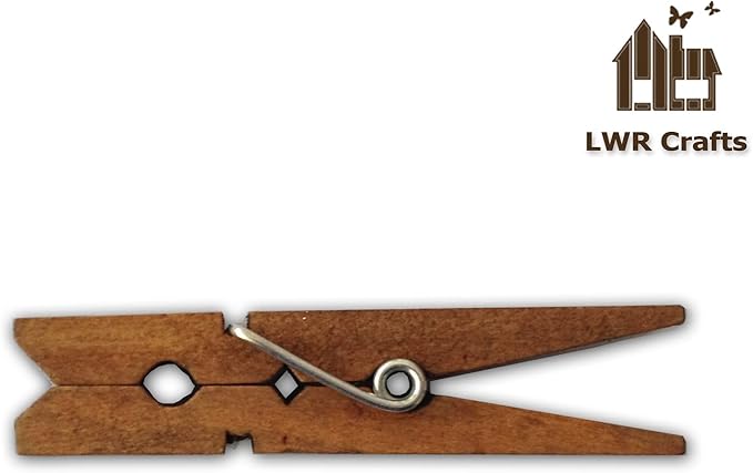 LWR CRAFTS Wooden Small Clothespins 1-7/8" 4.8cm 50 Pieces Per Pack (Jacobean)