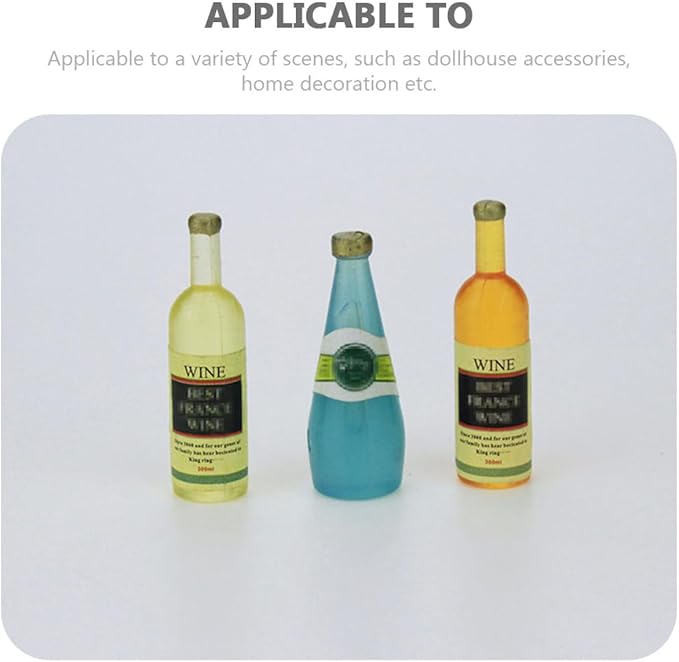 Hohopeti 6pcs Miniature Wine Bottle Decor Realistic Models for Dollhouse and Landscaping Adorable Mini Ornaments for Home and Bar Decoration for Mini House Accessories