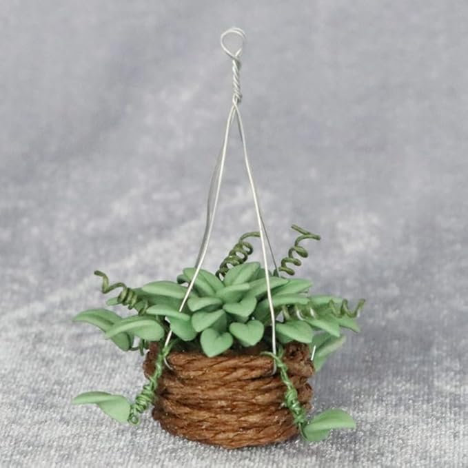 Garneck 3Pcs 1:12 Mini Dollhouse Resin Plant Decor - Cute Tiny Green Plant Accessories for Dollhouse and Miniature Garden