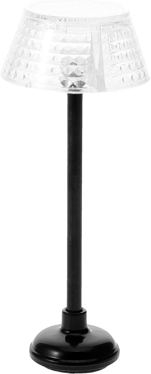 SOIMISS Dollhouse Miniature Floor Lamp - Realistic 1:12 Scale Mini Standing Light for Dollhouse Furniture Decor - Grid Design Small Bedside Lamp for Micro Landscape, DIY Living Room & Bedroom Scenes
