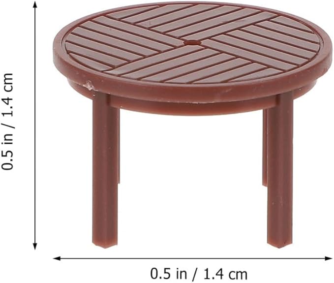 Alipis 3 Sets Miniature Table and Chairs Set (1/75 Fairy Gardens Furniture Ornaments Fairy Village Micro Resin Bench Chair for Dollhouse Accessories Home Micro Landscape Decoration
