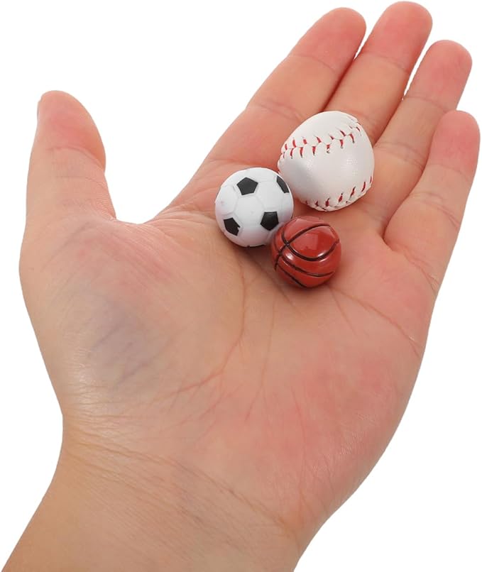 Toddmomy 1 Set Miniature Dollhouse Sports Equipment - Mini Basketball Soccer Table Tennis - Tiny Sports Set for Dolls - Dollhouse Photography Props