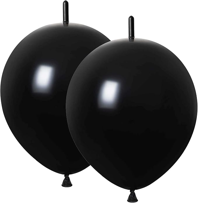 ADIDO EVA Link Balloons Black 12 Inch Quick Latex Link Balloon 80 Pcs for Birthday, Halloween, Christmas, Party Festival Decorations