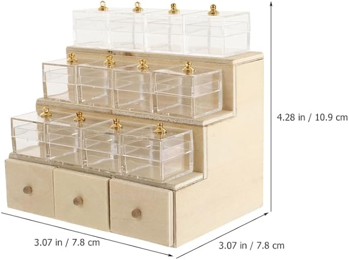 Dollhouse Candy Display Box Miniature Wooden Drawer Shelf Model Mini Cabinet Fruit Display Rack Furniture Accessories 1: 12 Doll House Decor