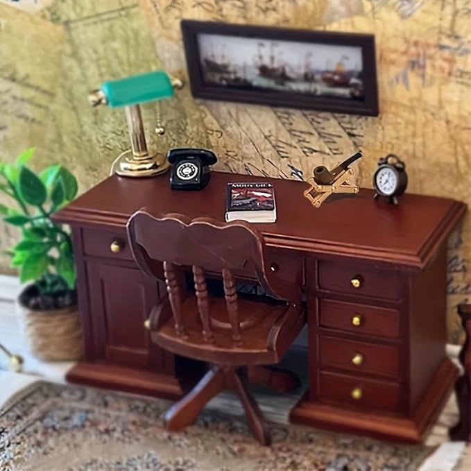 Charming Miniature Pipe and Stand Set - Dollhouse Decoration, Scene Accessories