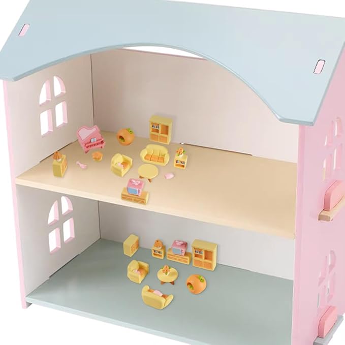 15Pcs Resin Mini Dollhouse Decor Sofa Table Bookcase Piano Living Room Miniature Furniture Set for Garden Micro Landscape Playhouse Ornament Accessories