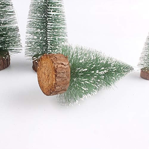 Feill Mini Christmas Trees, Small Wooden Holiday Trees with Snow Tips for Xmas Holiday Party Home Tabletop, Party Centerpiece or Gift