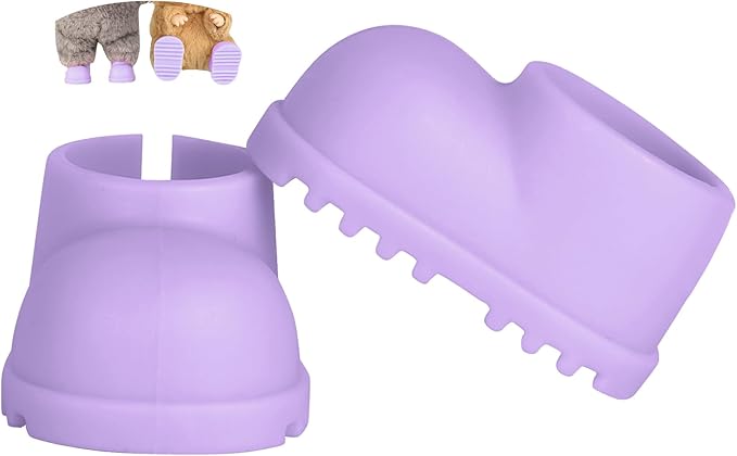 sunla Doll Shoes for 17cm Doll, Cute Mini Shoes Accessories for 17cm Dolls Sitting Standing Series, Silicone Doll Rain Shoes Boots(1 Pair Purple)