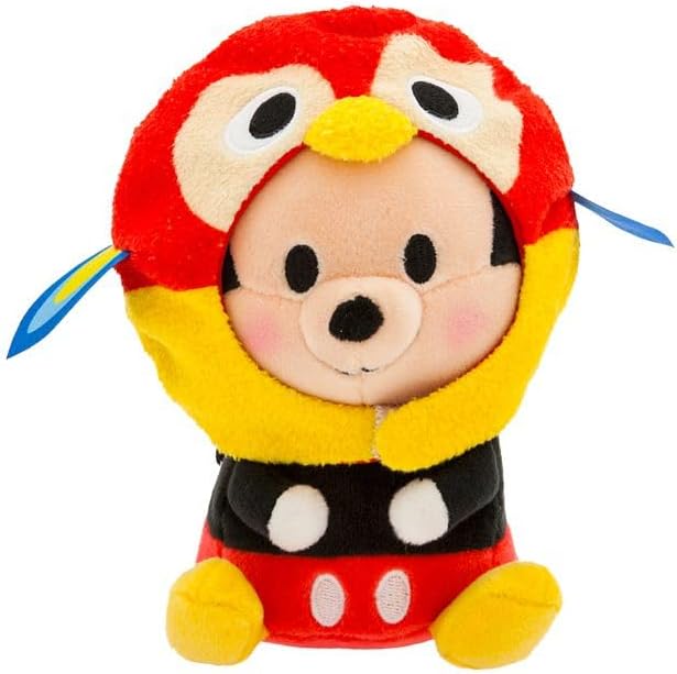 Disney Store Official Mini Mix-Its Plushies – Mickey Mouse - Cute Stuffed Animals - Mix & Match Detachable Hats - Hook and Loop Strap - Plush Toys for Kids and Collectors, 7 Inch