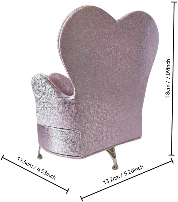 1/6 & 1/12 Scale Dollhouse Furniture Miniature Sofa w/Hidden Jewelry Box for Women - Adult Collector Pink Decor for Diorama, Dressing Table, Rings, Earrings & Small Necklaces Storage