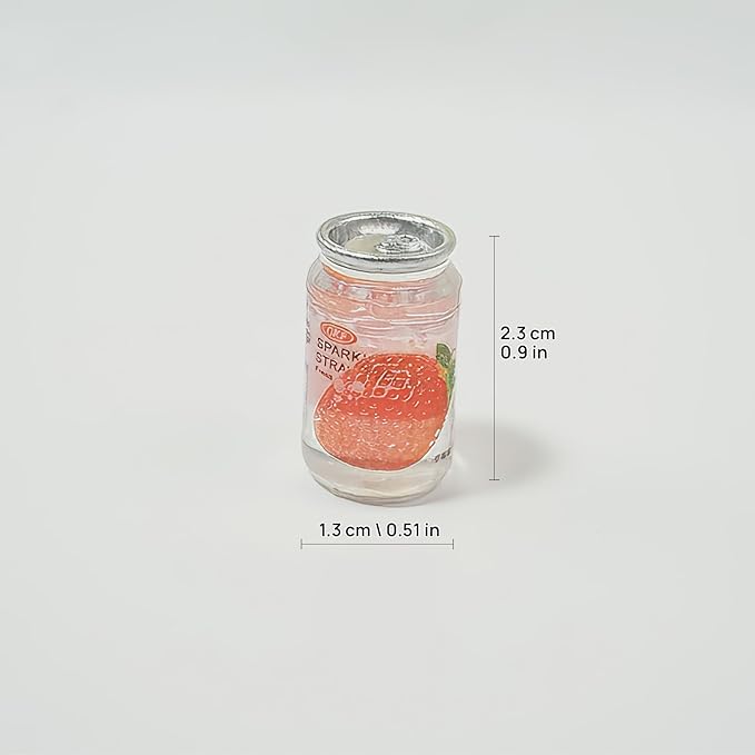 10 Miniature Fruit Juice Cans, Dollhouse Miniatures Food, Realistic Mini Drink Cans, Dollhouse Kitchen & Fridge Decor