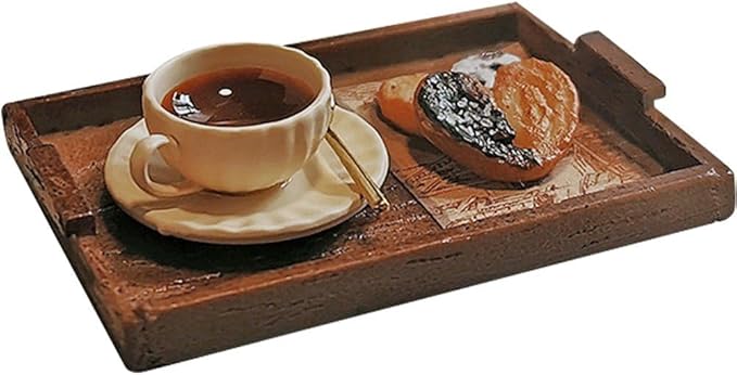 Miniature Afternoon Tea Set Dollhouse Decoration, 1:12 Miniature Coffee Mugs Dessert Model Miniatures Decor for Miniature Dollhouse Accessories