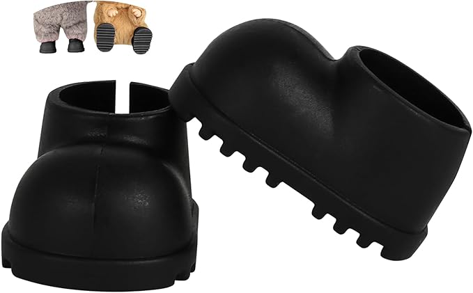 sunla Doll Shoes for 17cm Doll, Cute Mini Shoes Accessories for 17cm Dolls Sitting Standing Series, Silicone Doll Rain Shoes Boots(1 Pair Black)