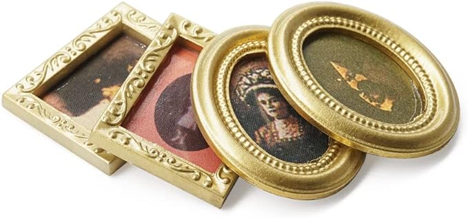 Odoria 1/12 Miniature Victorian Framed Art Wall Pictures Dollhouse Accessories